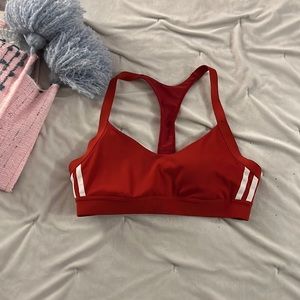 Red Adidas sports bra